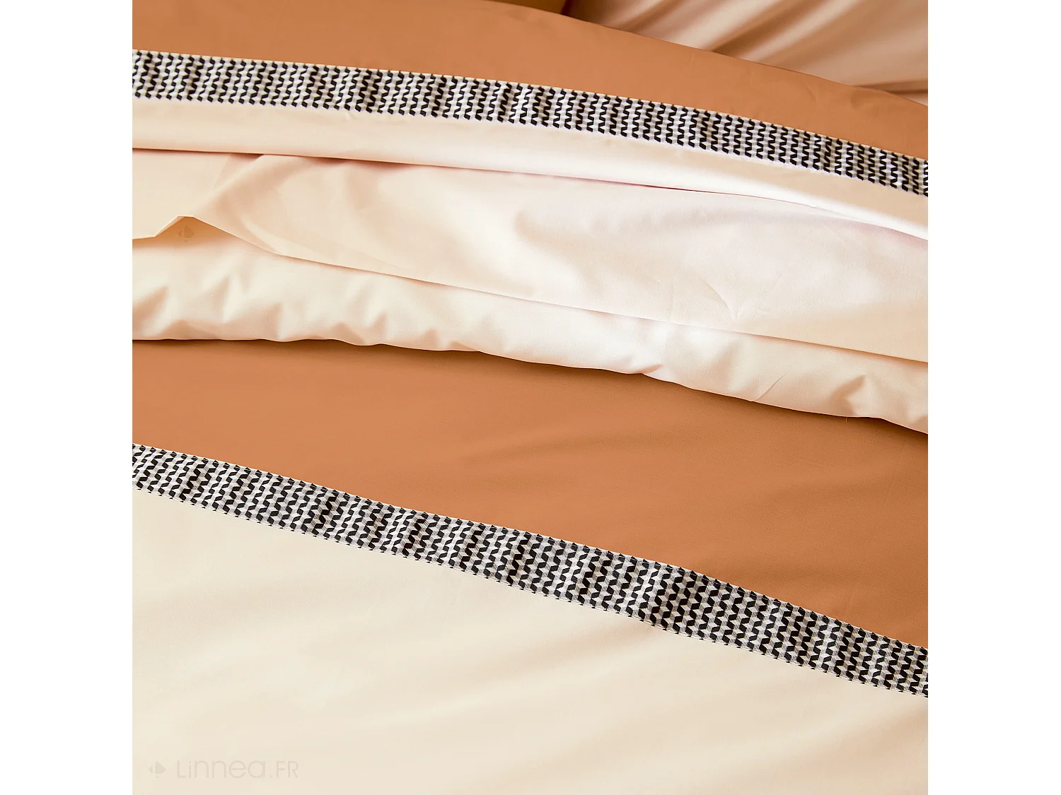 Taie d'oreiller 50x70 cm percale en coton MACASSAR Cognac