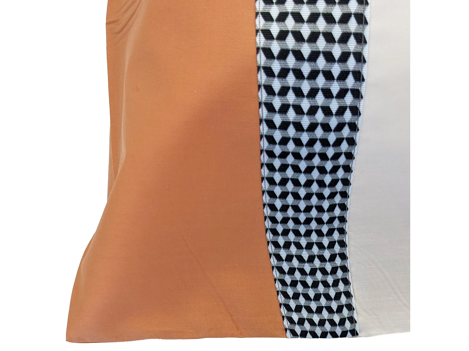 Taie d'oreiller 50x70 cm percale en coton MACASSAR Cognac