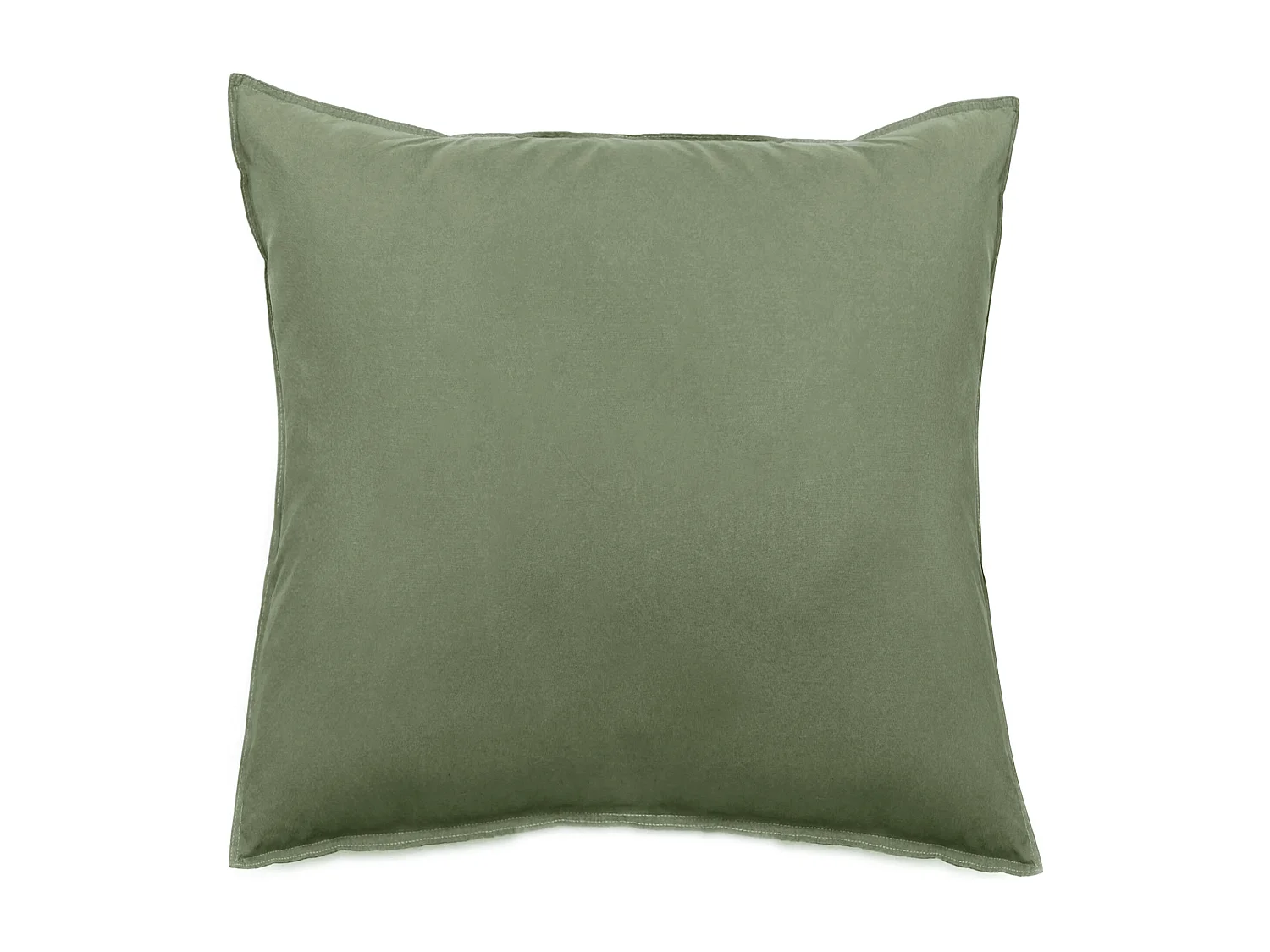 Taie d'oreiller lin et coton 65x65 cm collection OPERA vert mousse