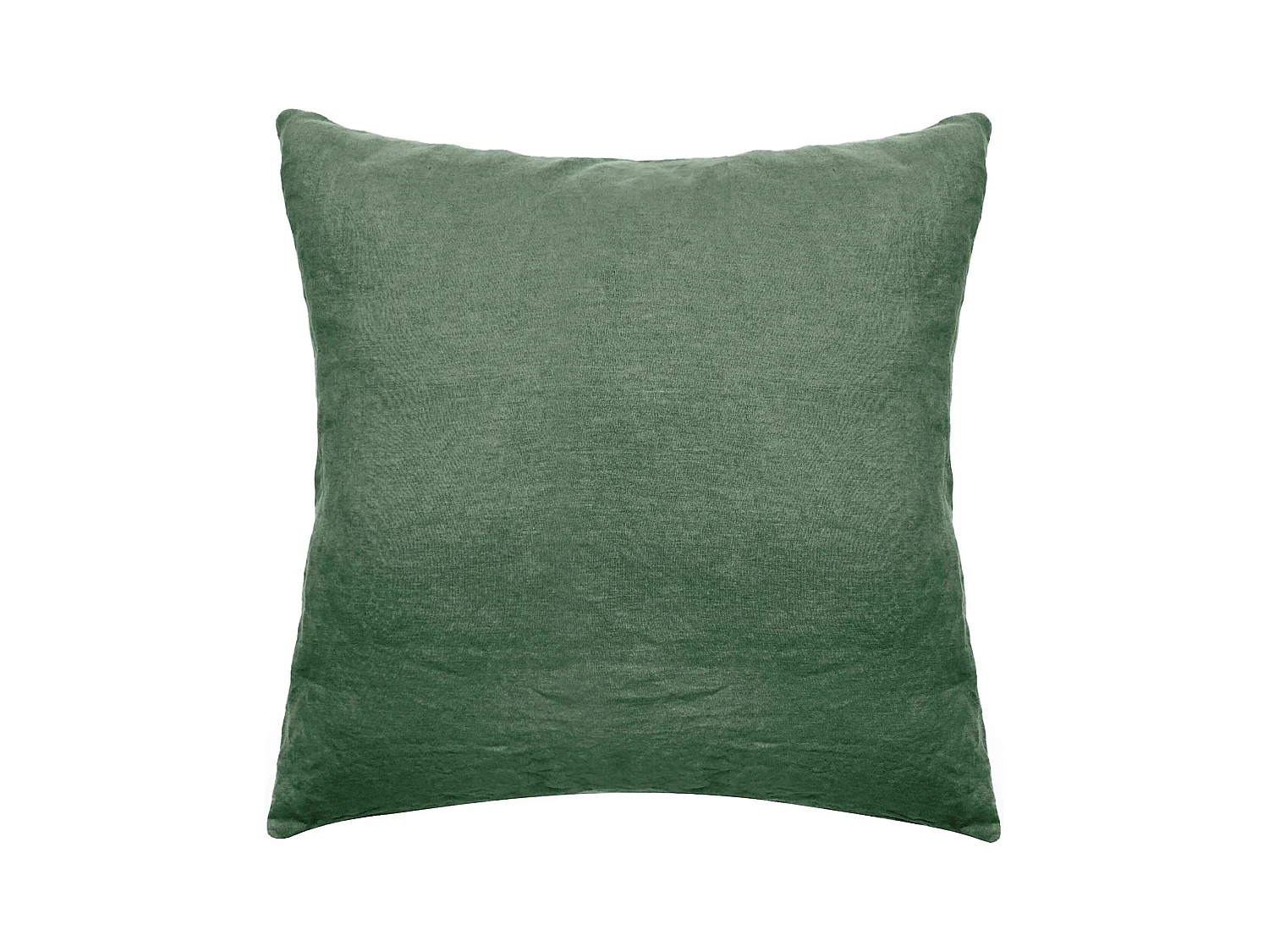 Taie d'oreiller 65x65 cm pur coton lavé PALACE vert cèdre