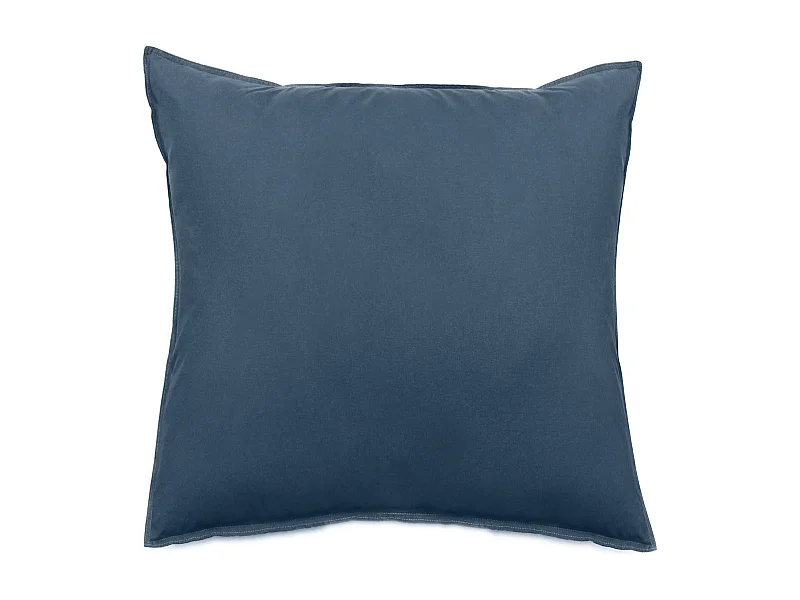 Taie d'oreiller lin et coton 65x65 cm collection OPERA bleu ardoise