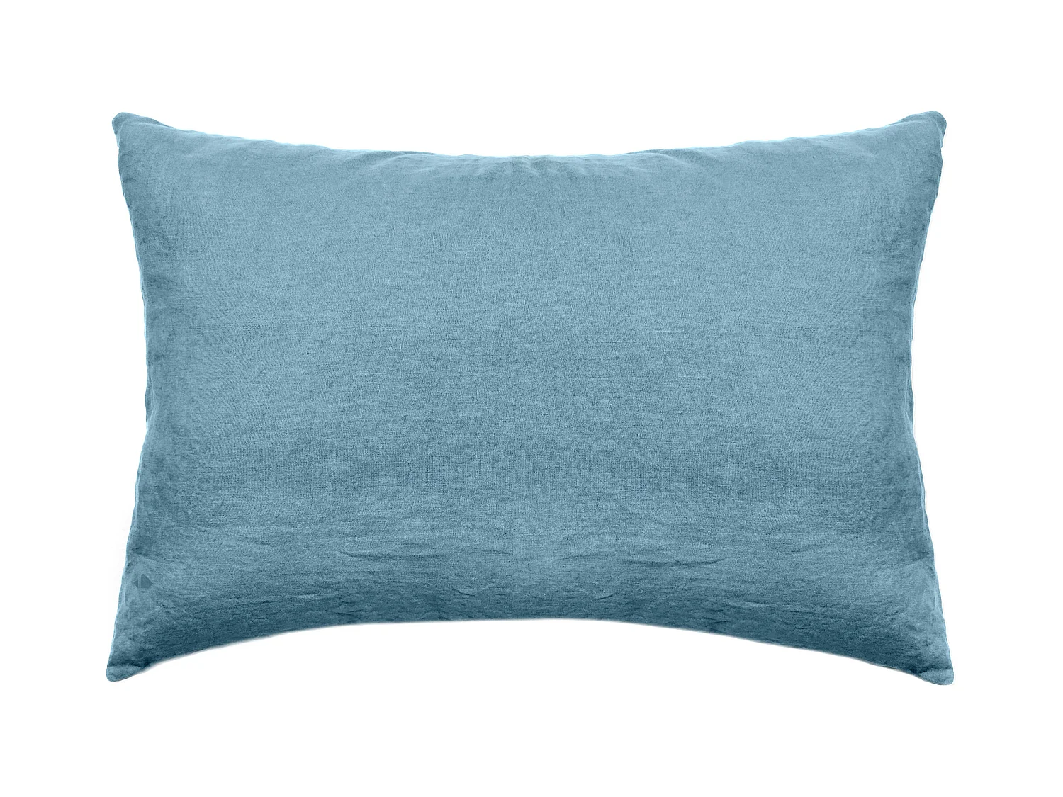 Taie d'oreiller 50x70 cm pur coton lavé PALACE bleu topaze