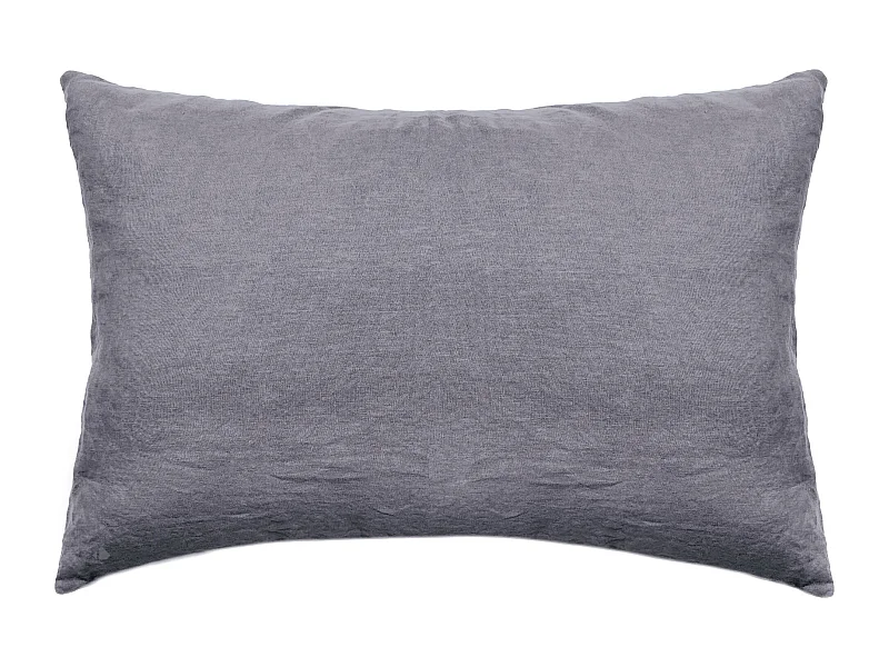 Taie d'oreiller 50x70 cm pur coton lavé PALACE gris brume