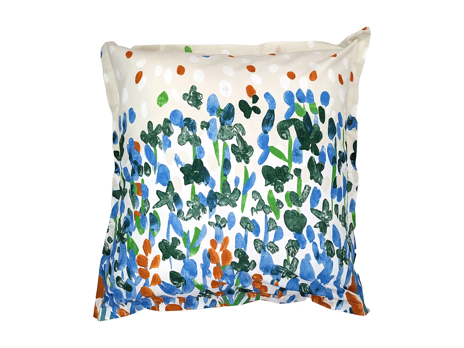 Taie d'oreiller uni 65x65 cm en coton ÉVASION Blanc vert