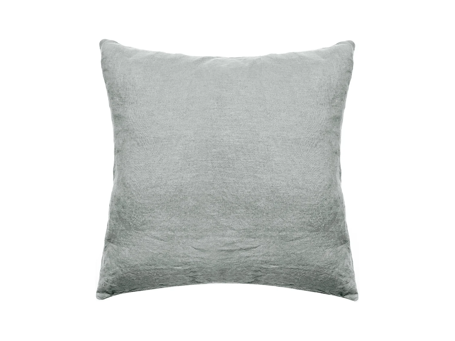 Taie d'oreiller 65x65 cm pur coton lavé PALACE vert lichen