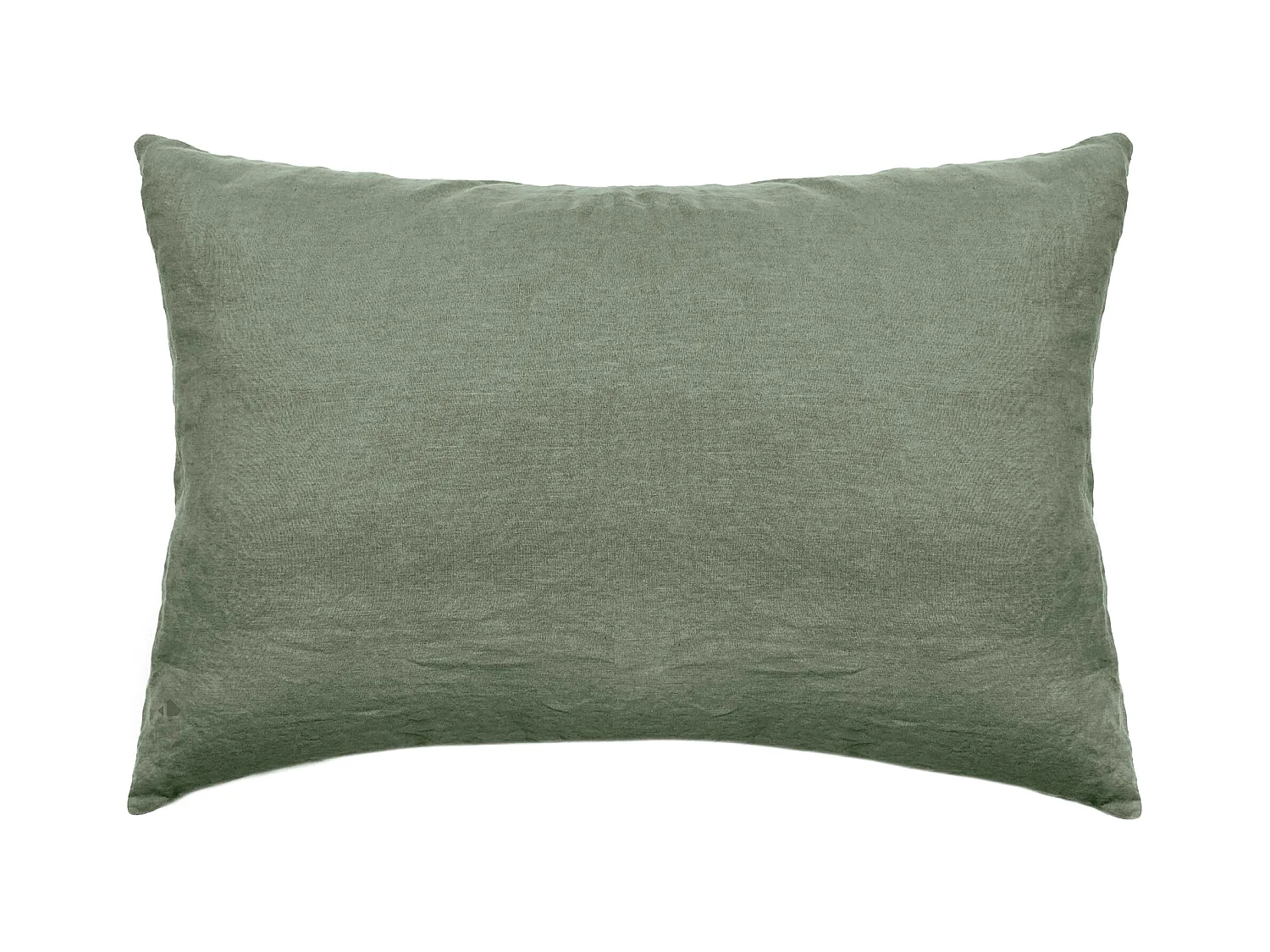Taie d'oreiller 50x70 cm pur coton lavé PALACE vert mousse