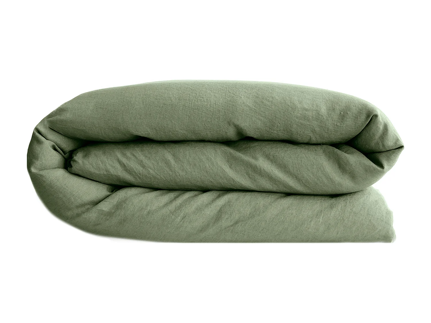 Housse de couette lin et coton 260x240 cm collection OPERA vert mousse