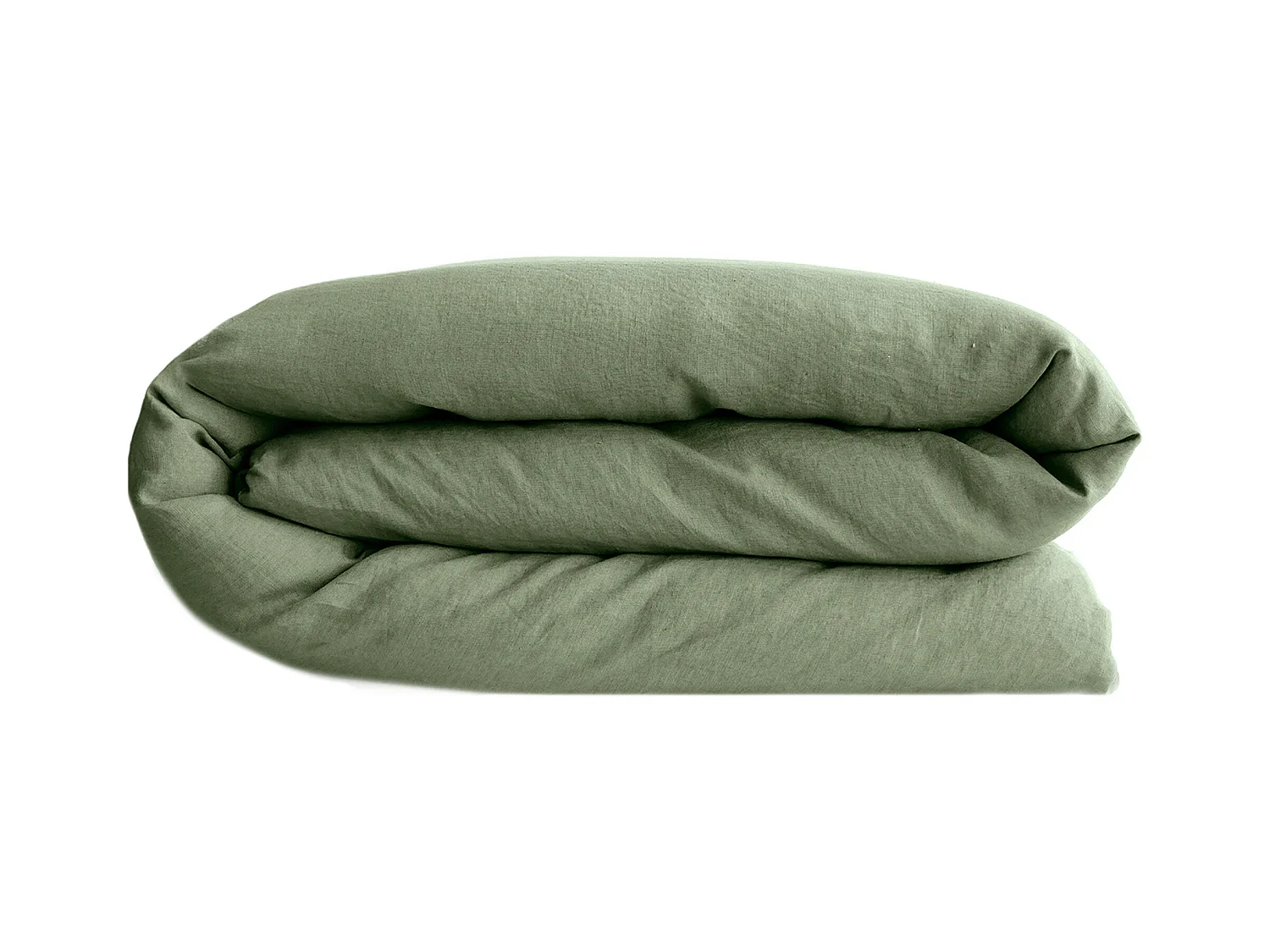 Housse de couette lin et coton 260x240 cm collection OPERA vert mousse