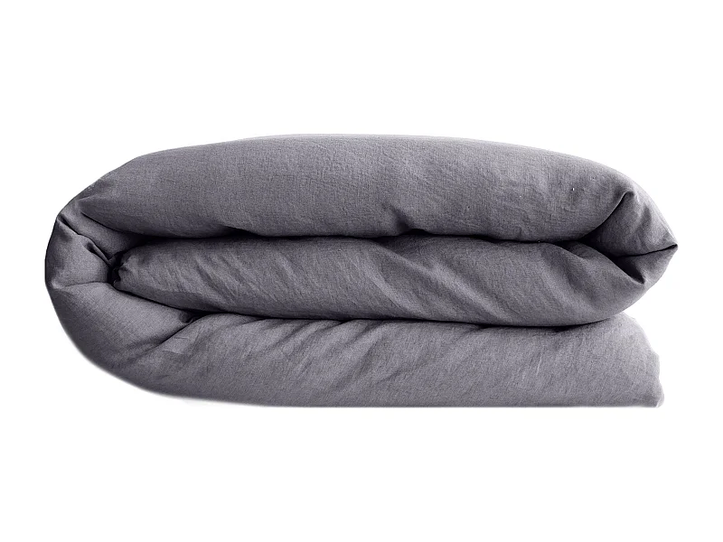 Housse de couette lin et coton 260x240 cm collection OPERA bleu brume