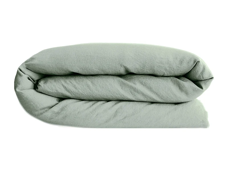 Housse de couette lin et coton 240x220 cm collection OPERA vert lichen