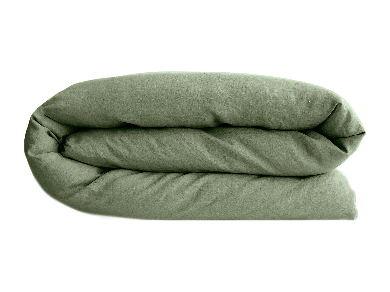 Housse de couette lin et coton 280x240 cm collection OPERA vert mousse
