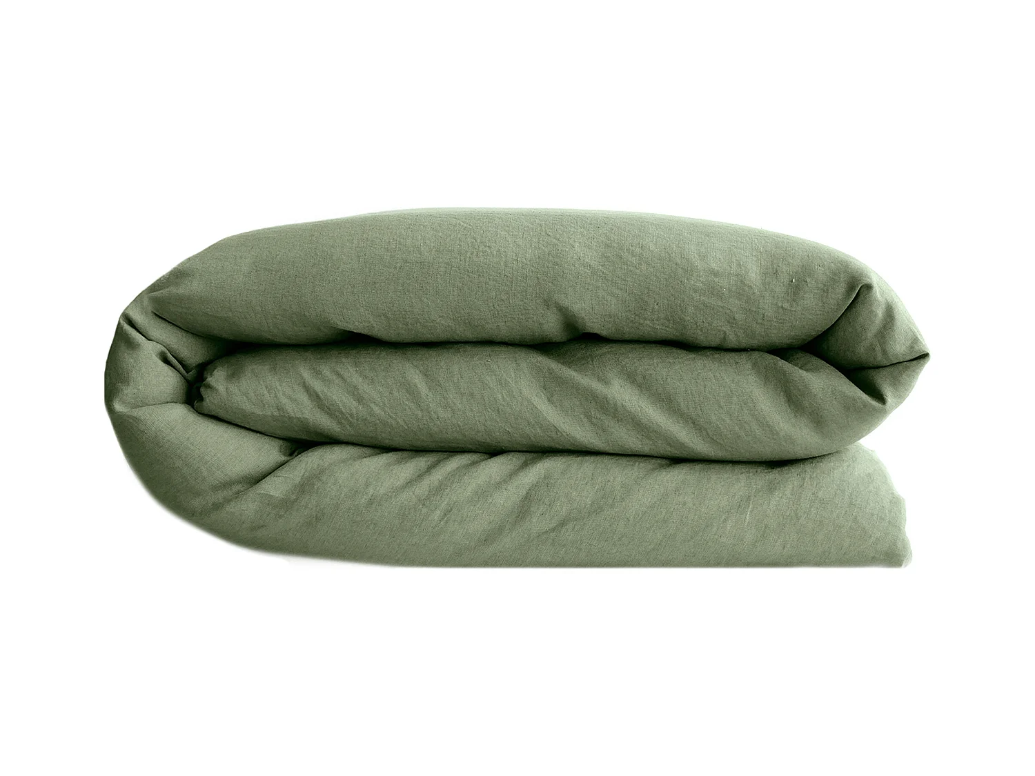 Housse de couette lin et coton 280x240 cm collection OPERA vert mousse