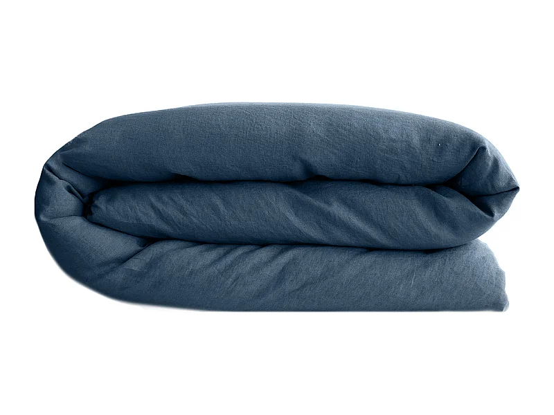 Housse de couette lin et coton 260x240 cm collection OPERA bleu ardoise