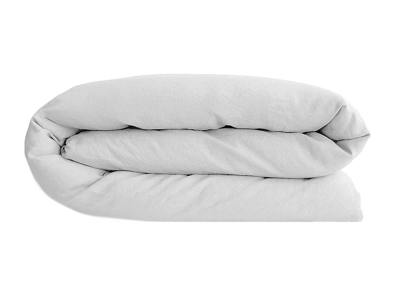 Housse de couette lin et coton 240x220 cm collection OPERA blanc neige