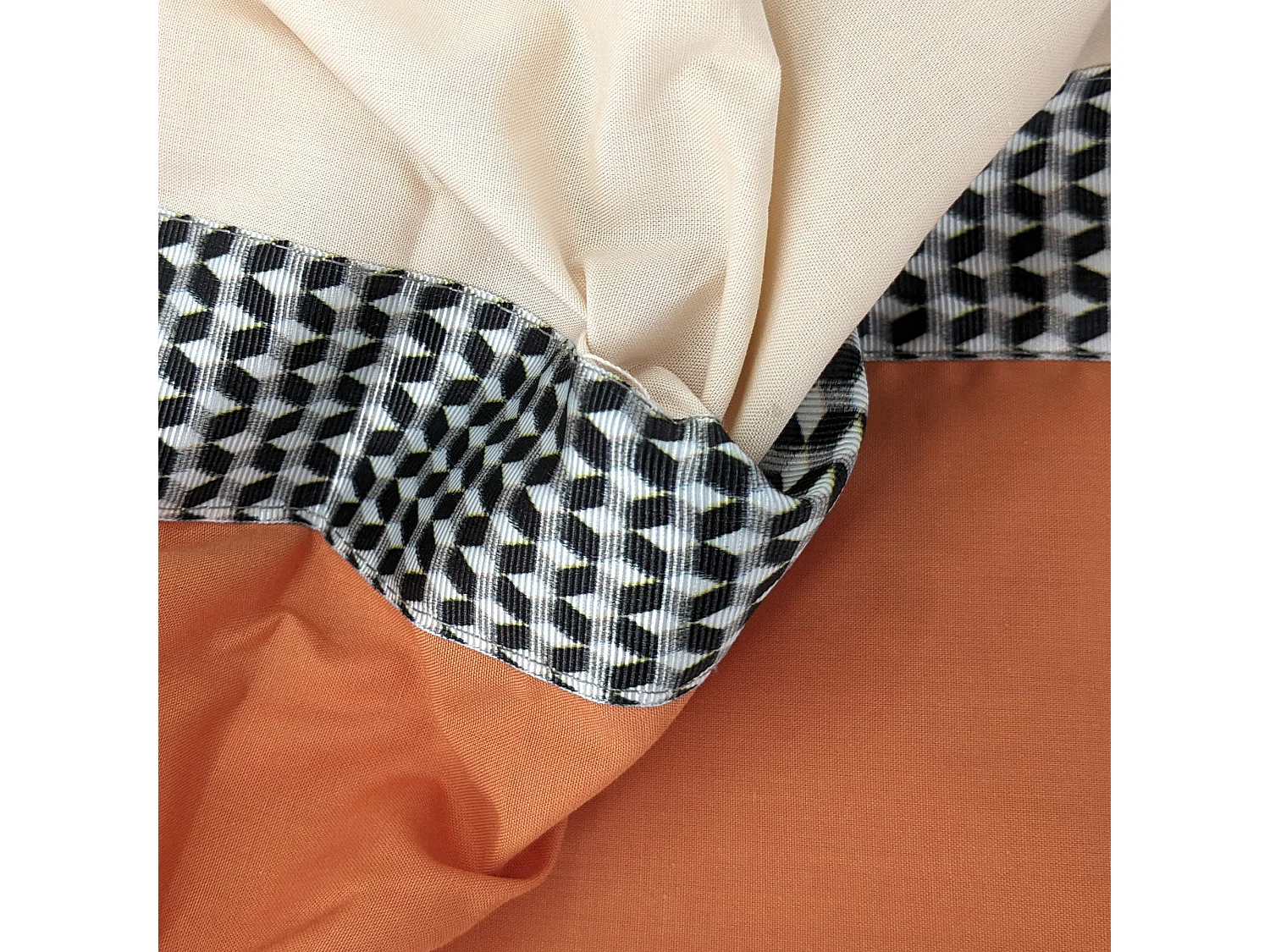 Housse de couette 240x220 cm percale coton MACASSAR Cognac