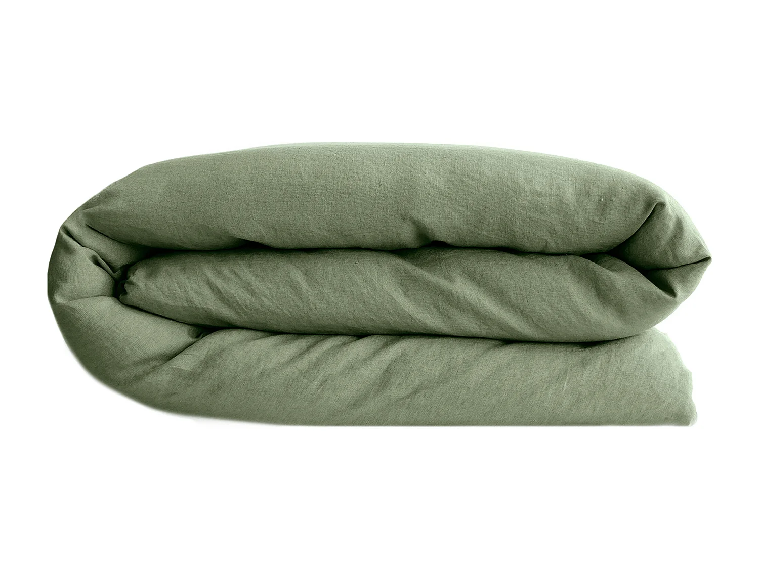 Housse de couette lin et coton 240x220 cm collection OPERA vert mousse