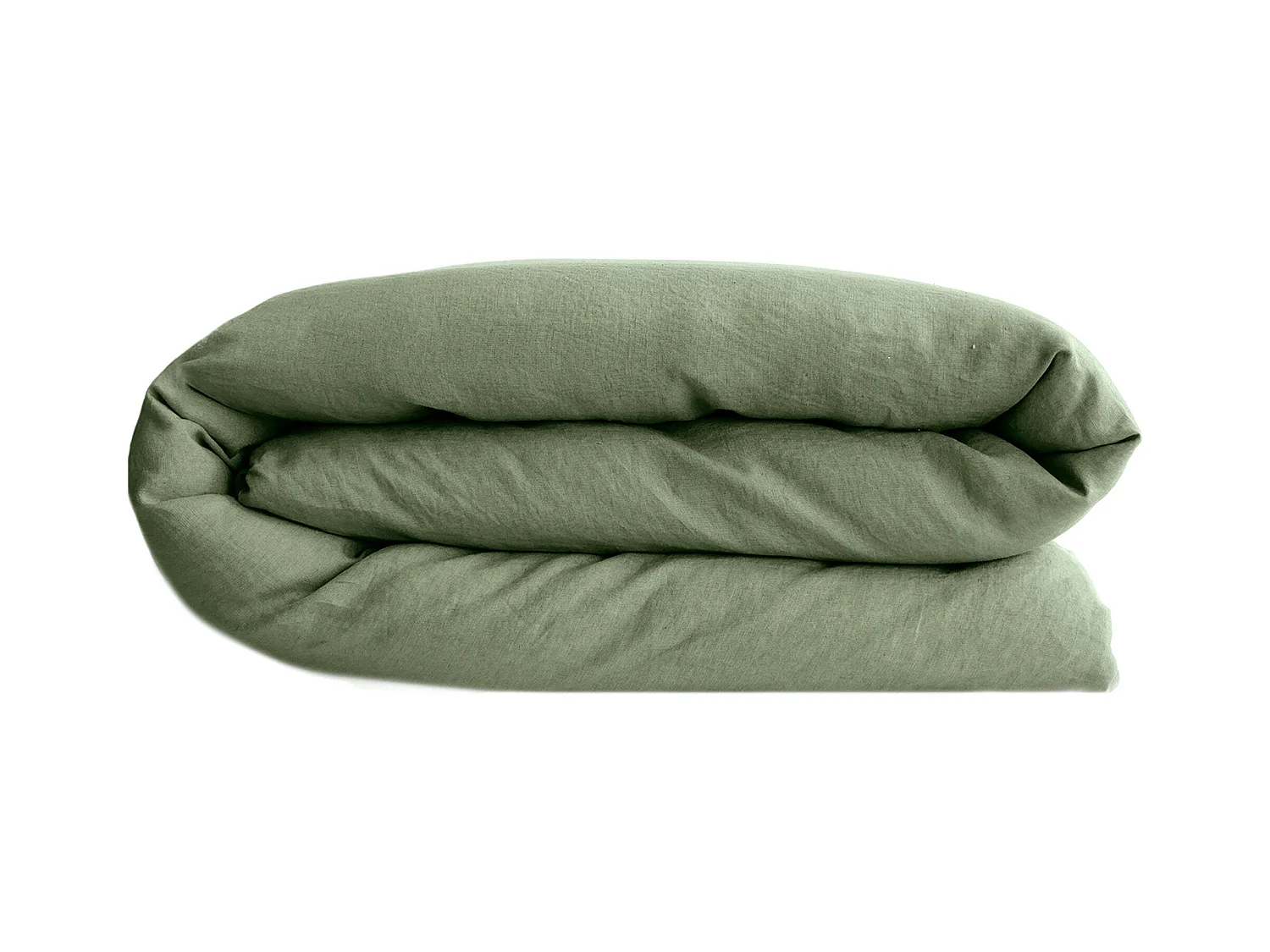 Housse de couette lin et coton 240x220 cm collection OPERA vert mousse