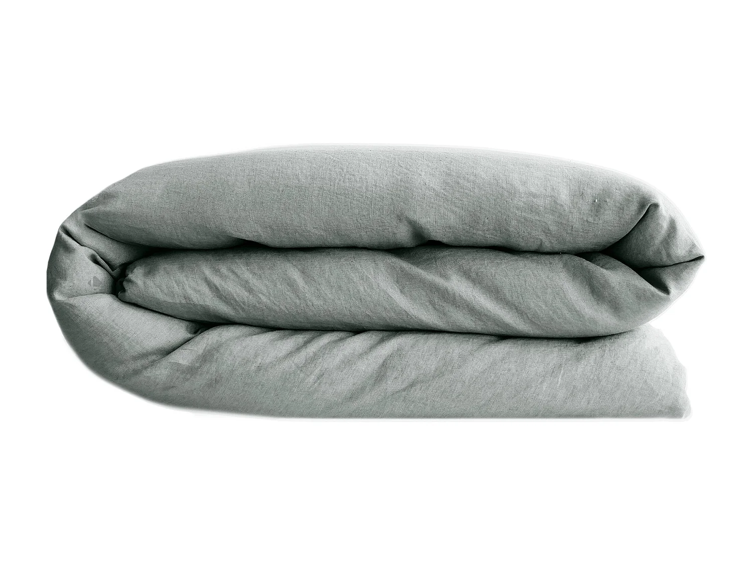 Housse de couette 140x200 cm pur coton lavé PALACE vert lichen