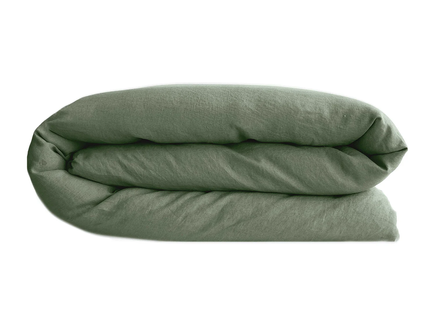 Housse de couette 140x200 cm pur coton lavé PALACE vert mousse