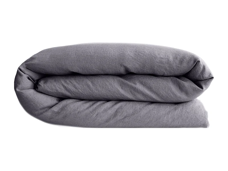 Housse de couette lin et coton 240x220 cm collection OPERA bleu brume