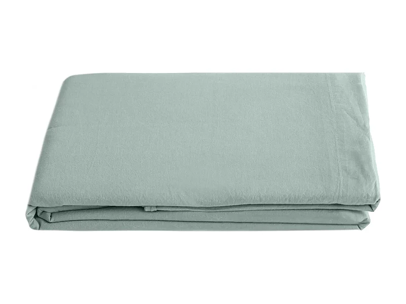 Drap plat lin et coton 270x300 cm collection OPERA vert lichen