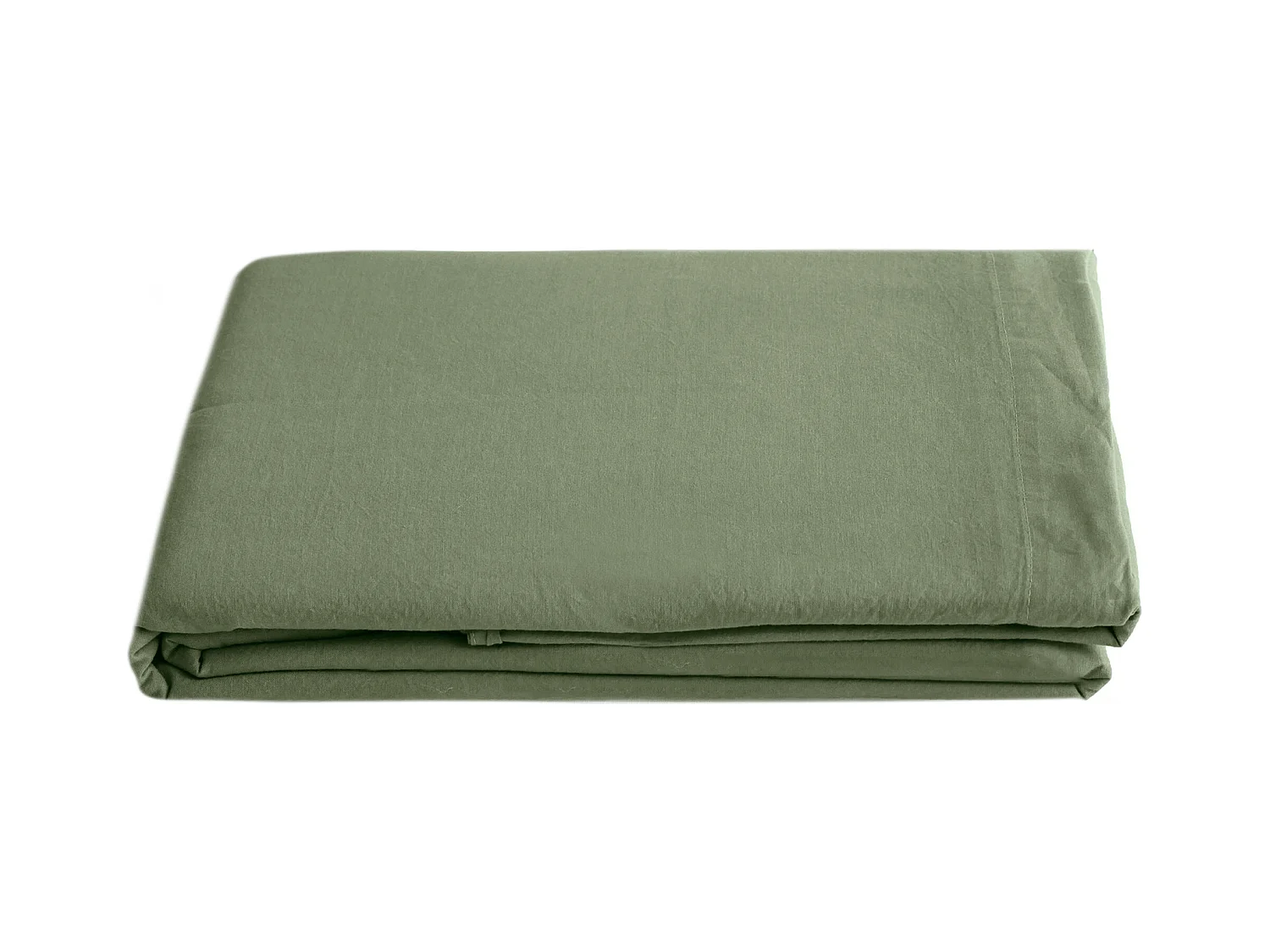 Drap plat lin et coton 270x300 cm collection OPERA vert mousse