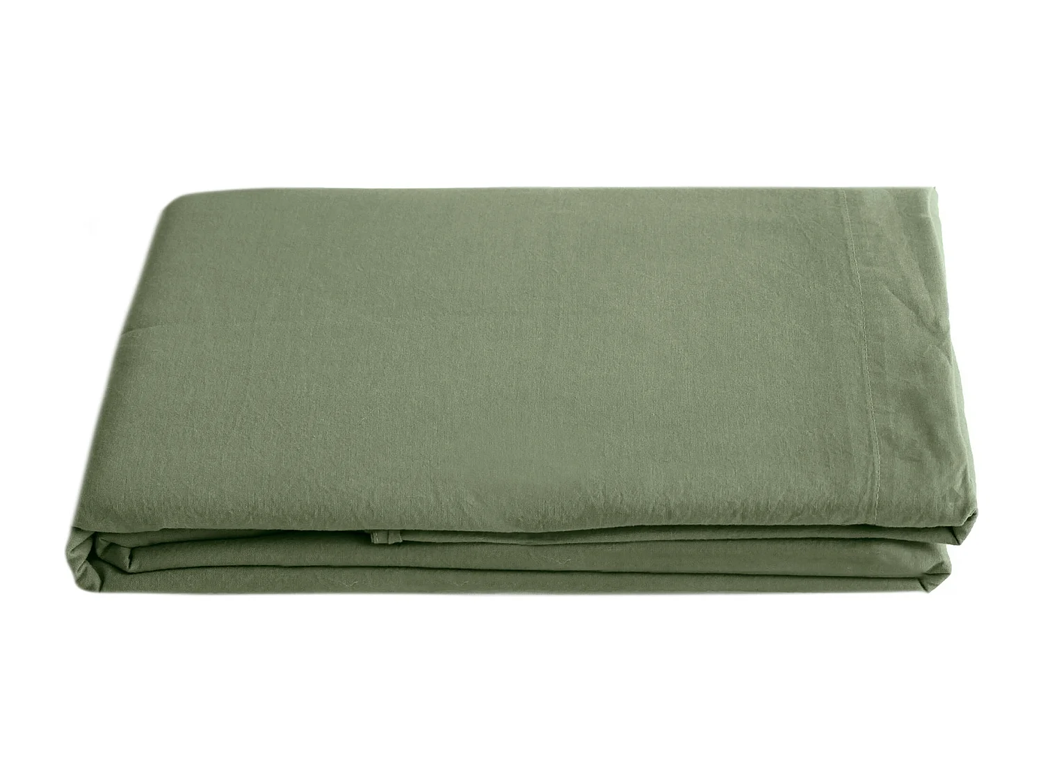 Drap plat lin et coton 270x300 cm collection OPERA vert mousse