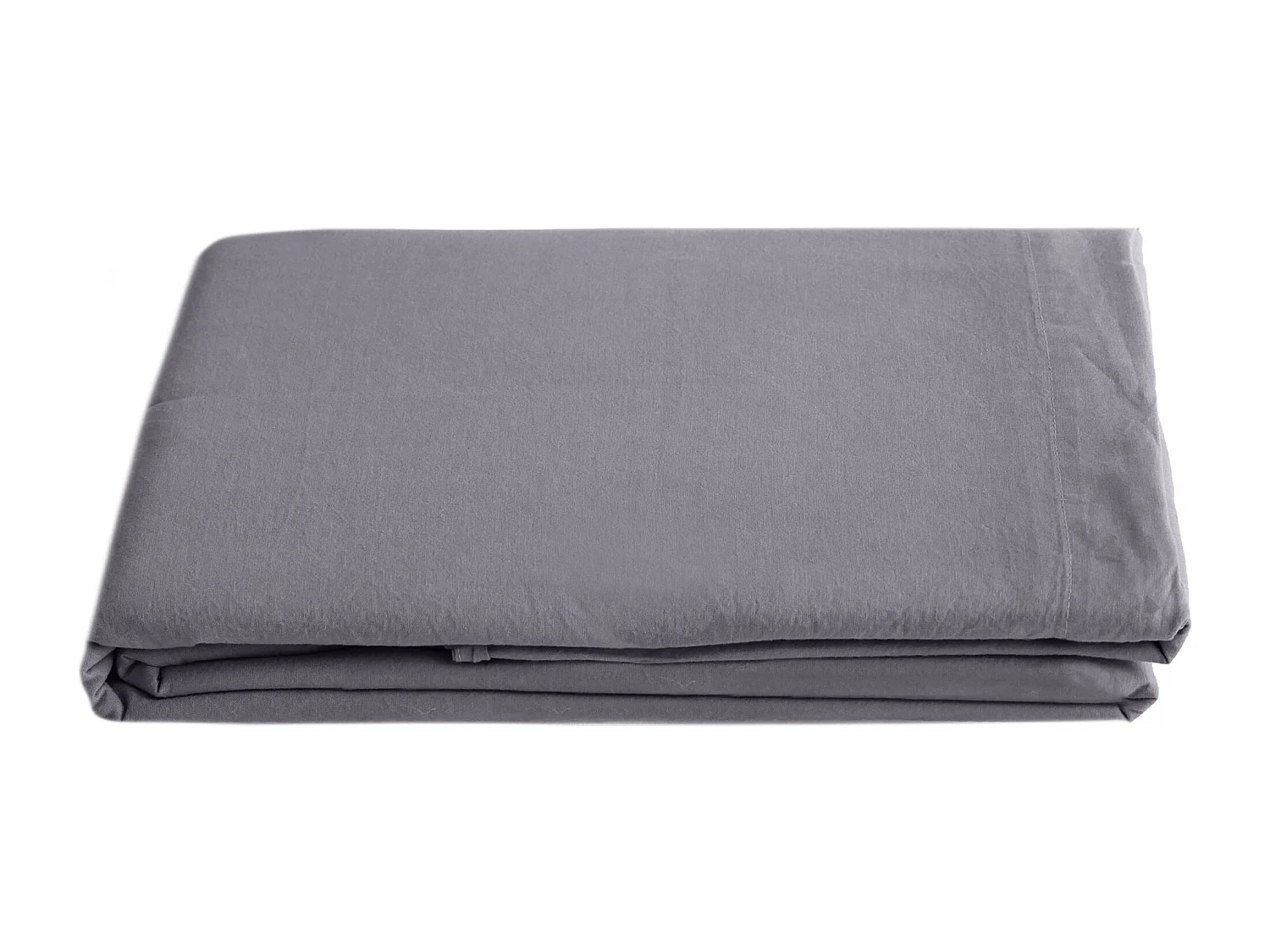 Drap plat lin et coton 270x300 cm collection OPERA gris brume
