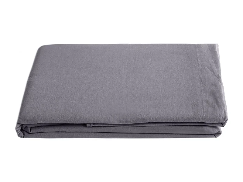 Drap plat lin et coton 270x300 cm collection OPERA gris brume