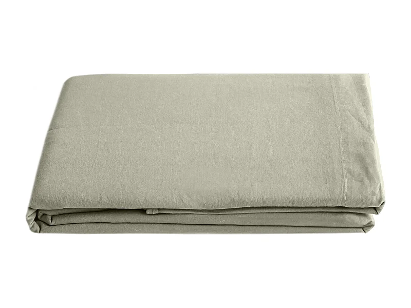 Drap plat lin et coton 270x300 cm collection OPERA vert laurier
