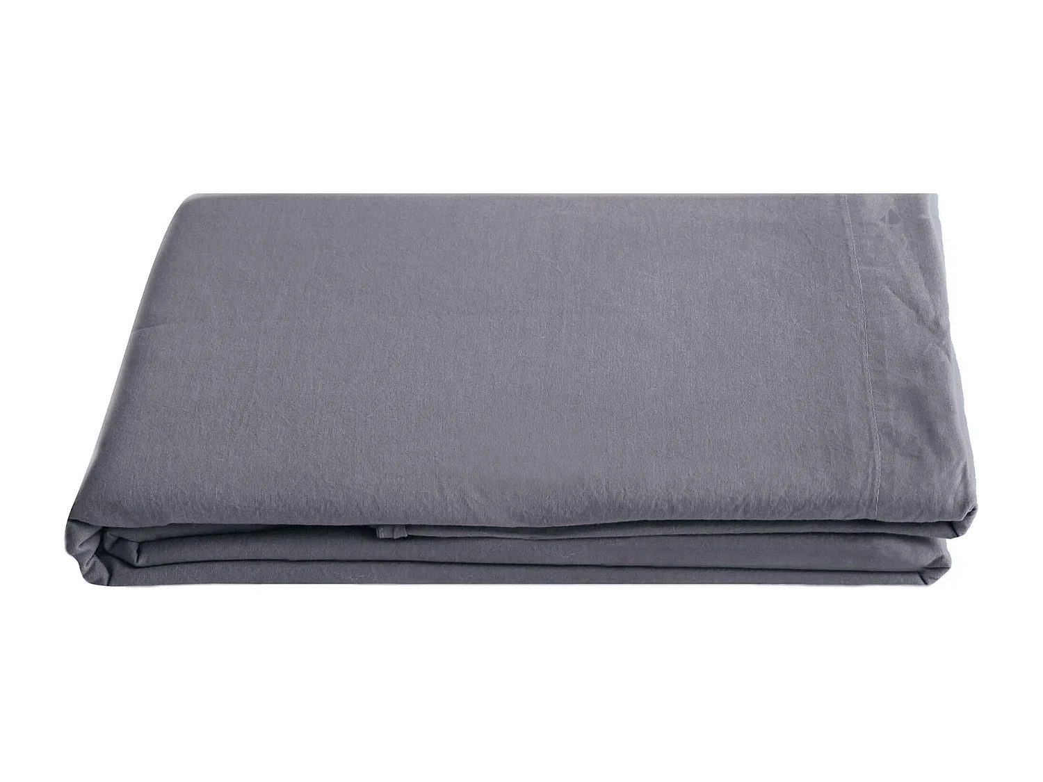 Drap plat 270x290 cm pur coton lavé PALACE gris brume