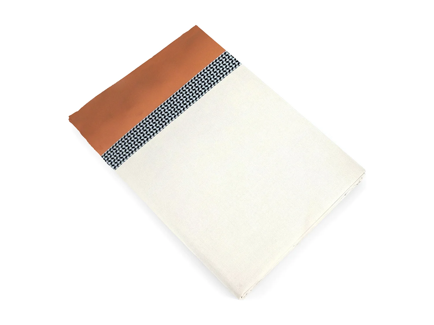 Drap plat 280x325 cm en 100% percale de coton MACASSAR Cognac