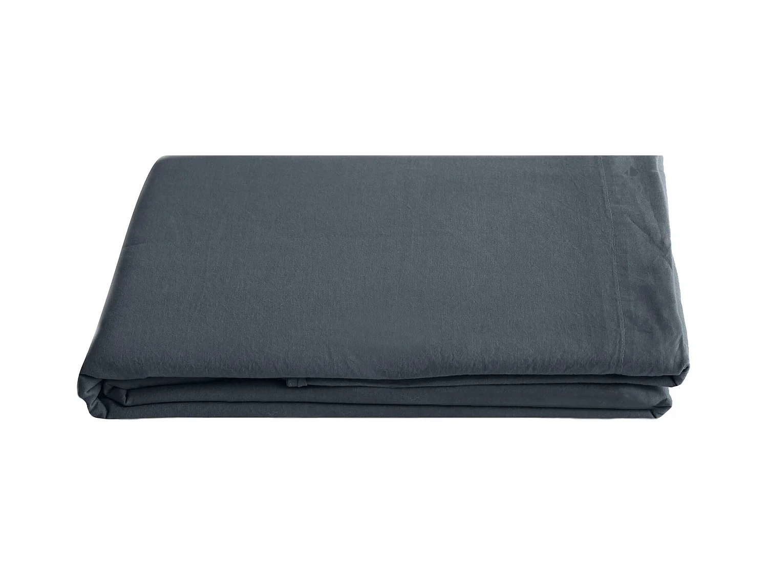 Drap plat 270x290 cm pur coton lavé PALACE noir granit