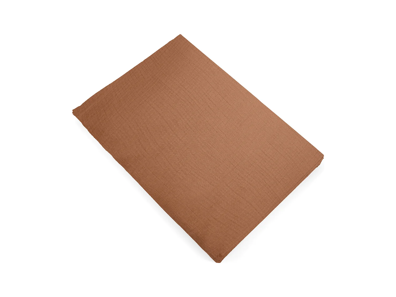 Drap plat 270x300 cm mousseline de coton MILOS marron cognac