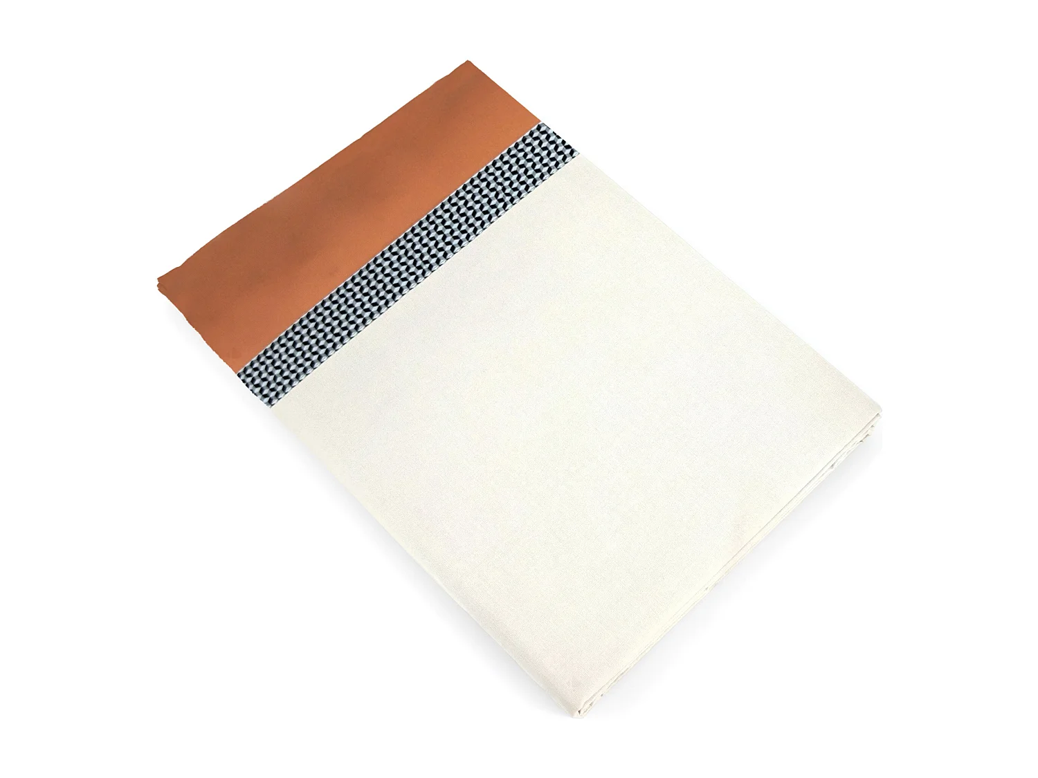 Drap plat 180x290 cm en 100% percale de coton MACASSAR Cognac