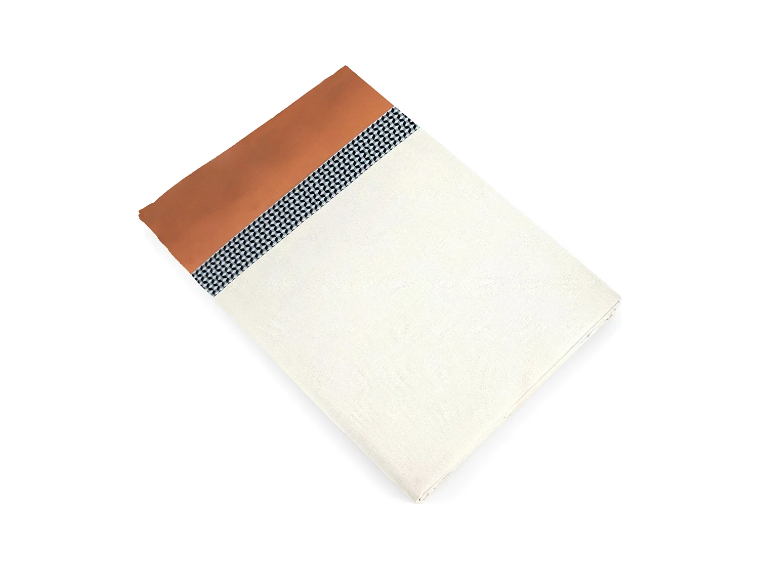 Drap plat 180x290 cm en 100% percale de coton MACASSAR Cognac