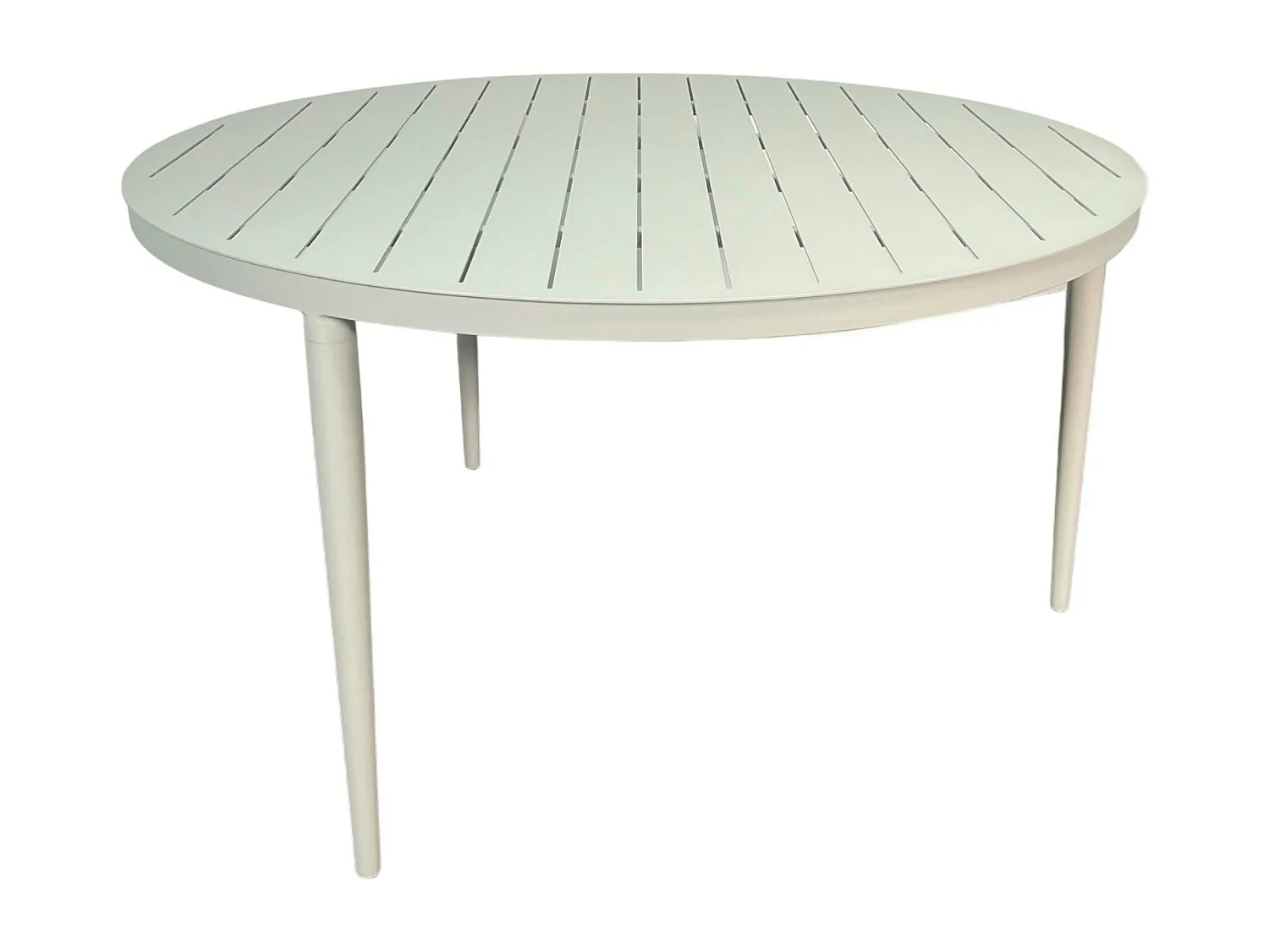 Table de jardin ronde en aluminium gris poudré Ø 130 cm STOCKHOLM