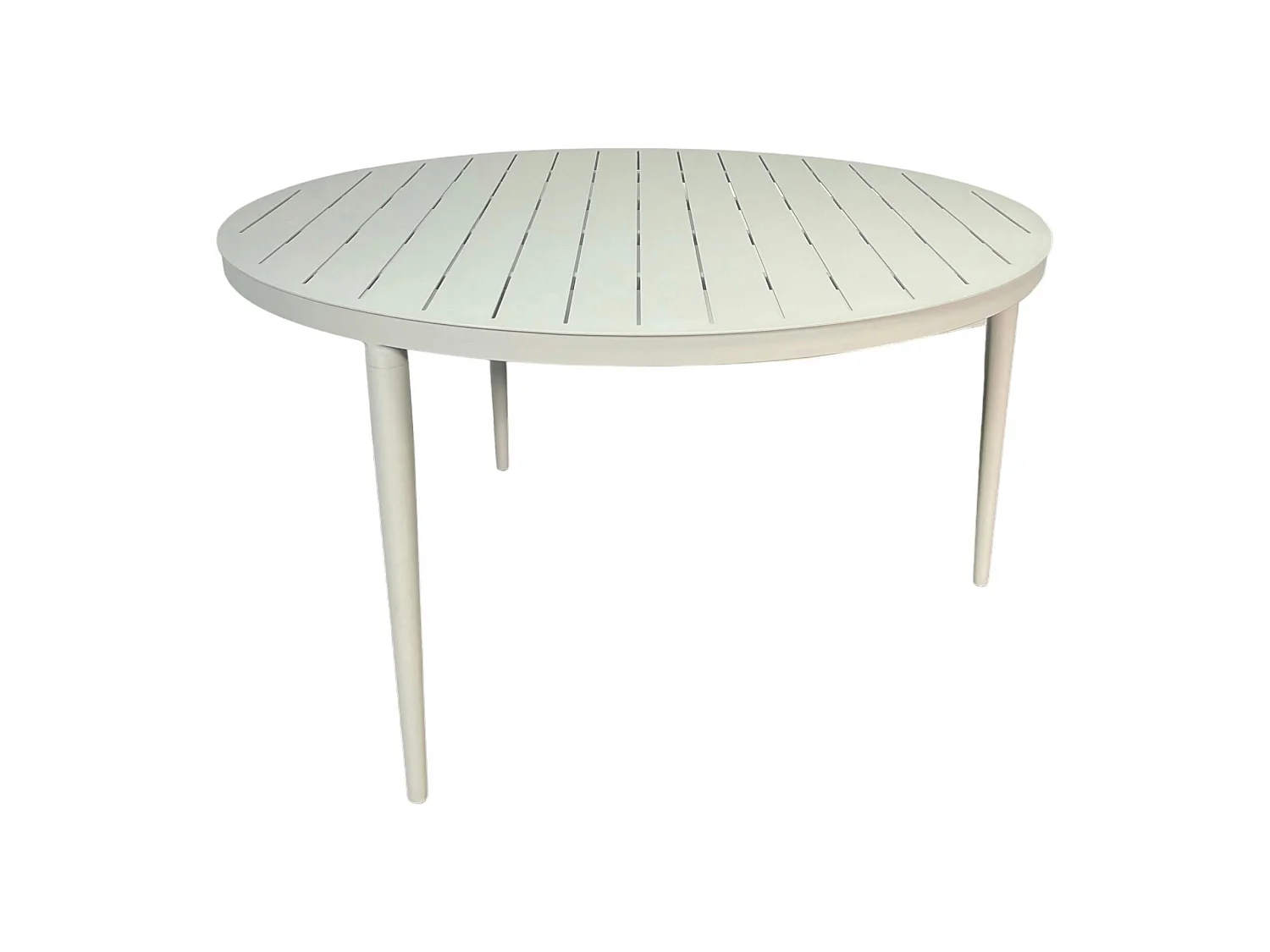 Table de jardin ronde en aluminium gris poudré Ø 130 cm STOCKHOLM