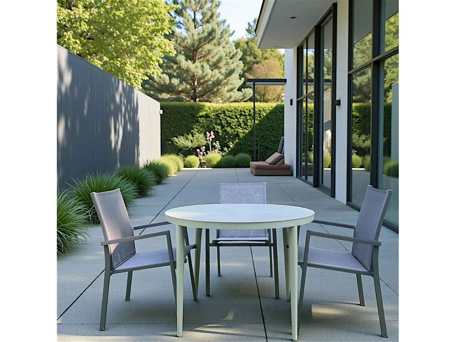 Table de jardin ronde en aluminium vert argile Ø 100 cm STOCKHOLM