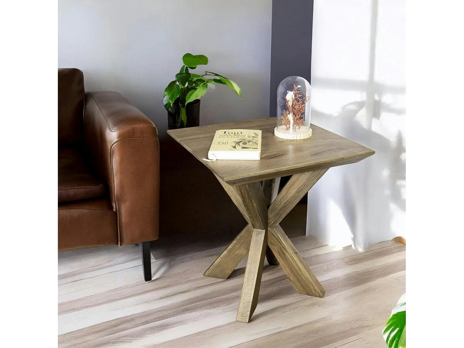 Bout de canapé en bois de chêne MANHATTAN