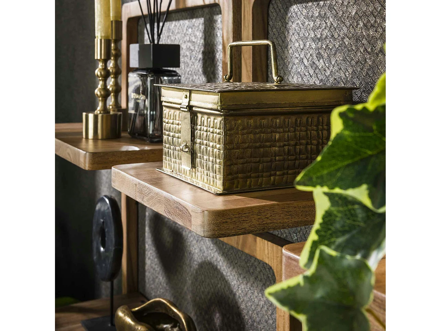 Etagère murale en bois d'acacia style 70s (lot de 5) MELBOURNE