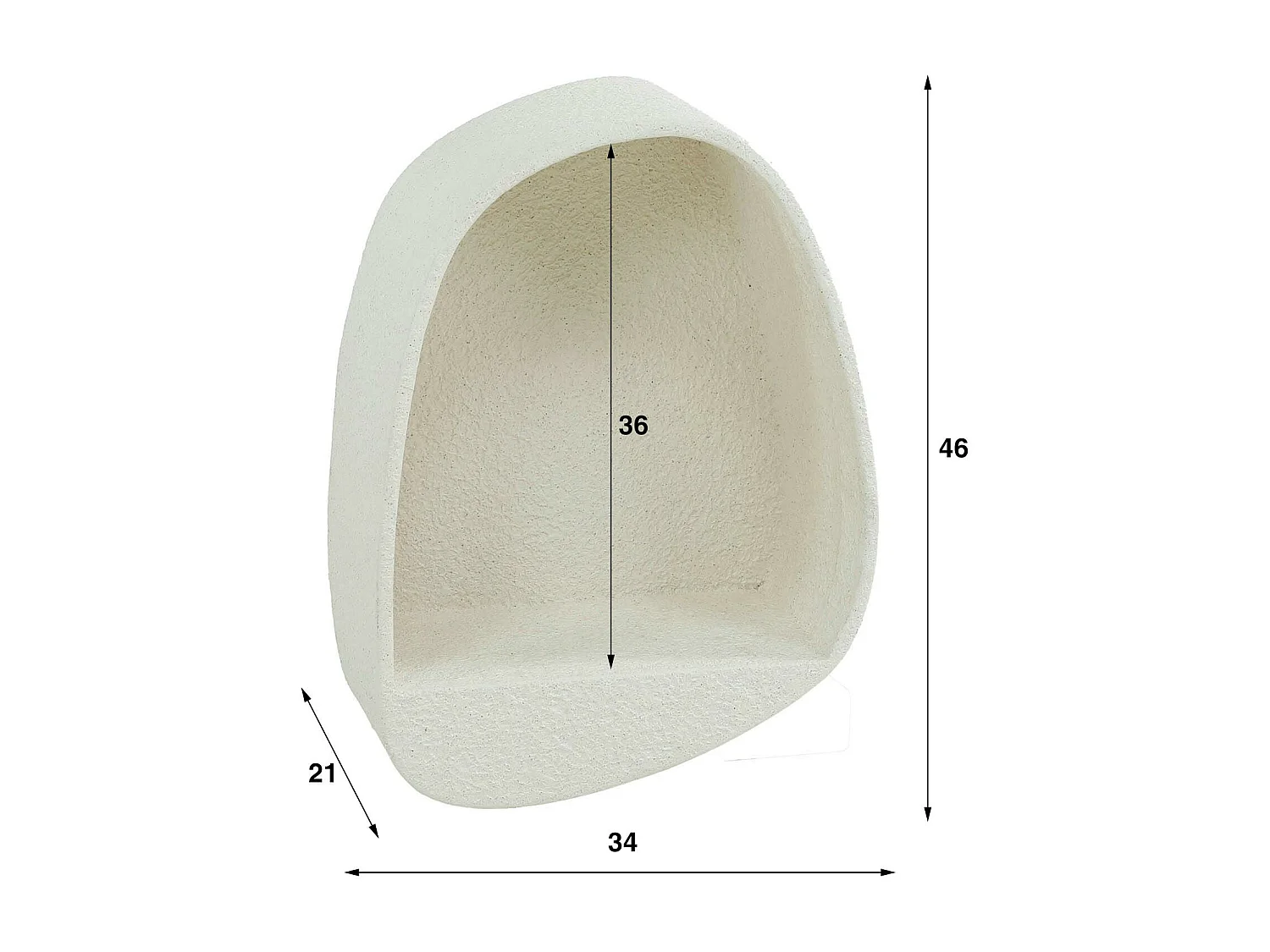 Etagère murale blanche en marbre composite forme organique 46 cm TAJ