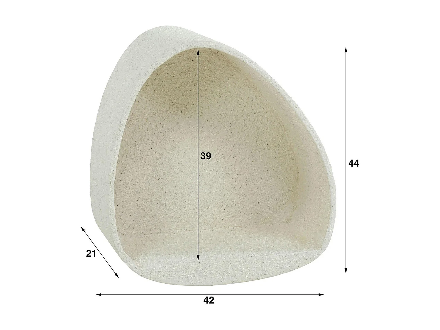 Etagère murale blanche en marbre composite forme organique 44 cm TAJ