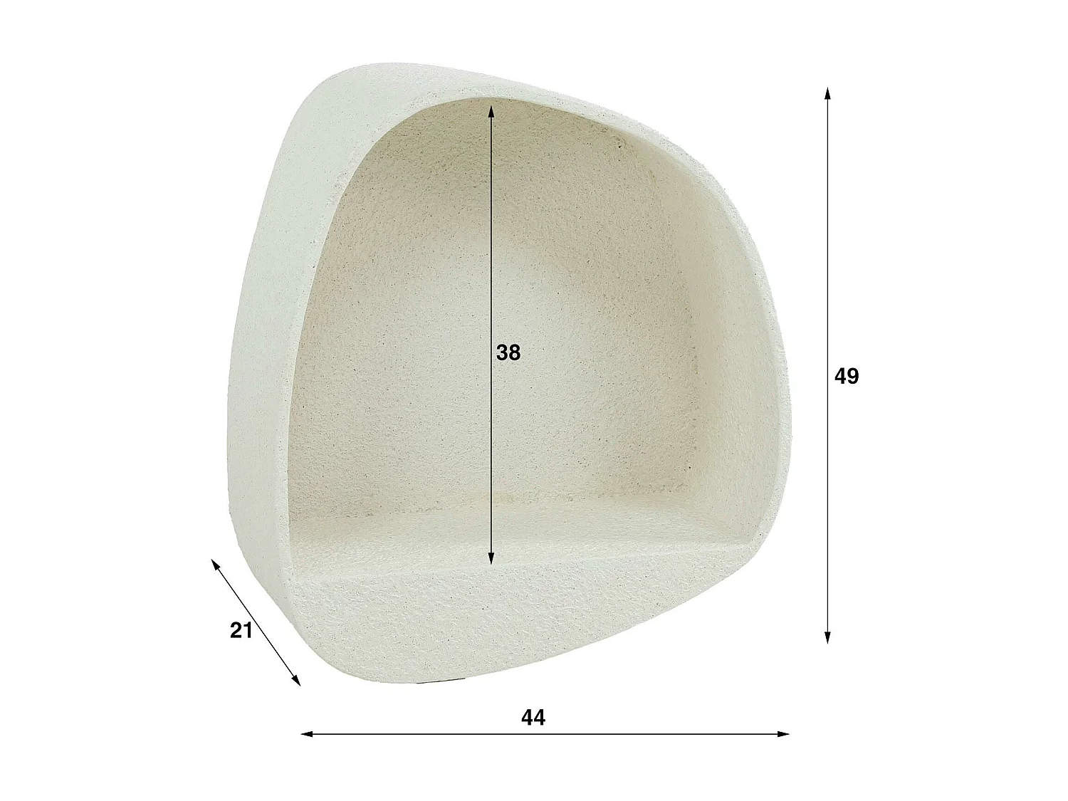 Etagère murale blanche en marbre composite forme organique 49 cm TAJ