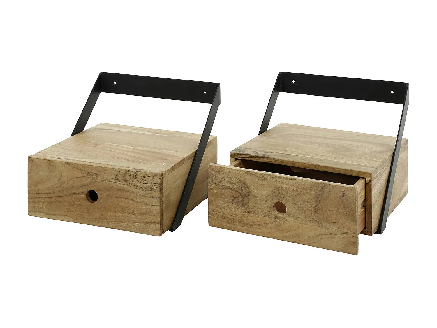 Table de chevet murale XS en bois d'acacia (lot de 2) MELBOURNE