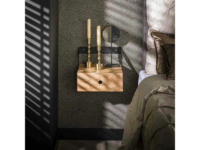 Table de chevet murale XS en bois d'acacia (lot de 2) MELBOURNE