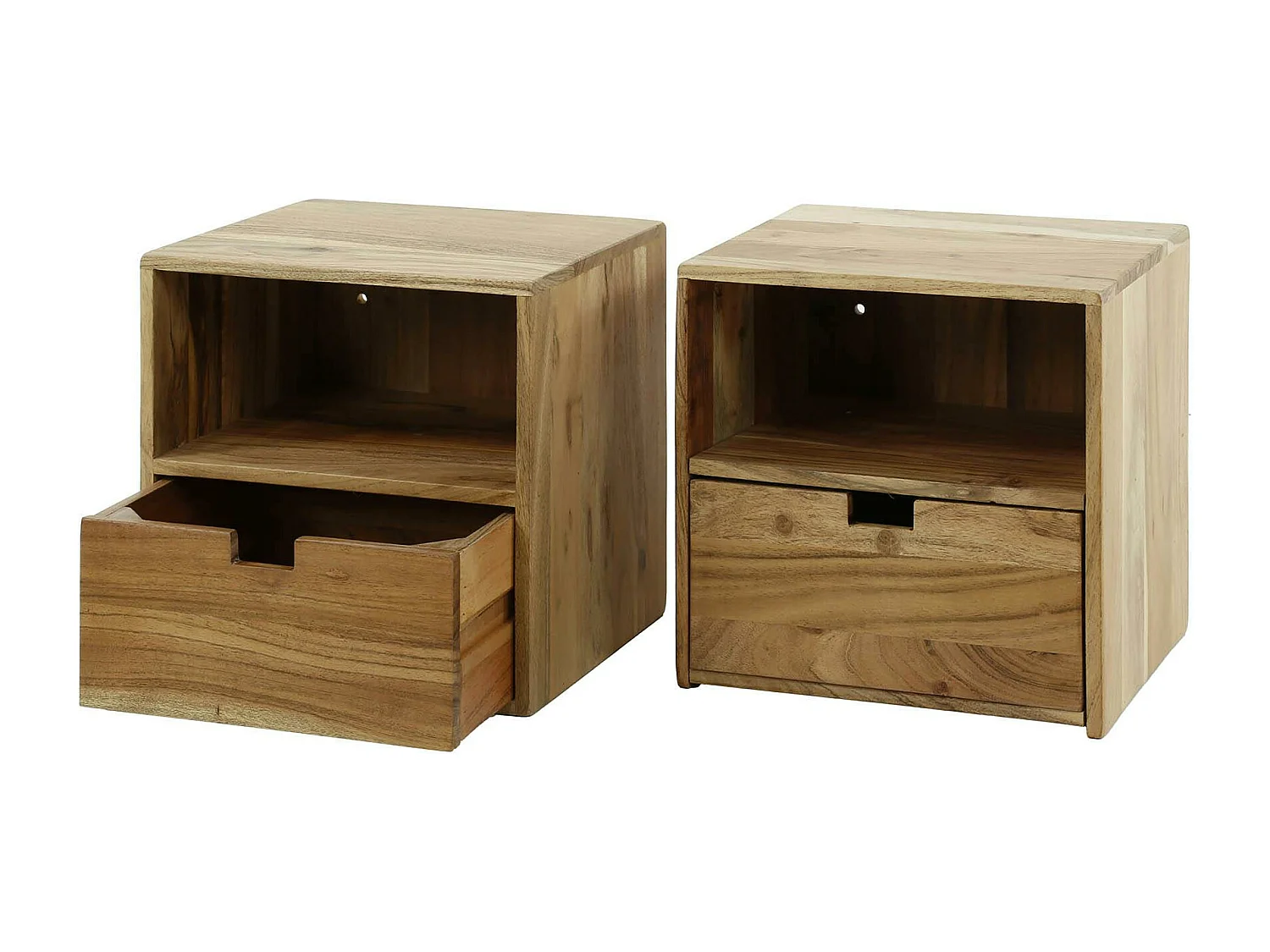 Table de chevet cube en bois d'acacia (lot de 2) MELBOURNE