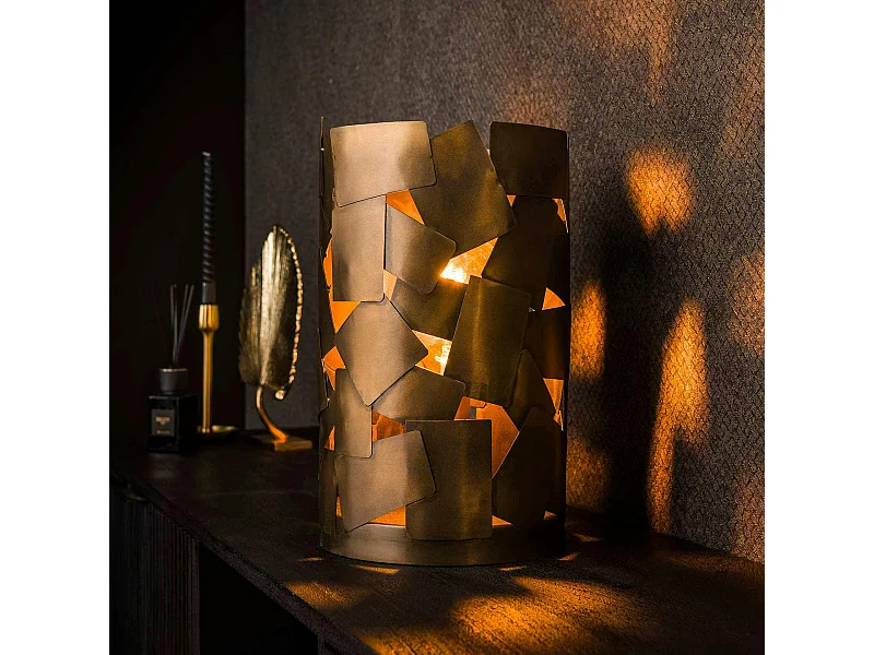 Lampe de table avec composition en métal, finition bronze vieilli TRIBECA