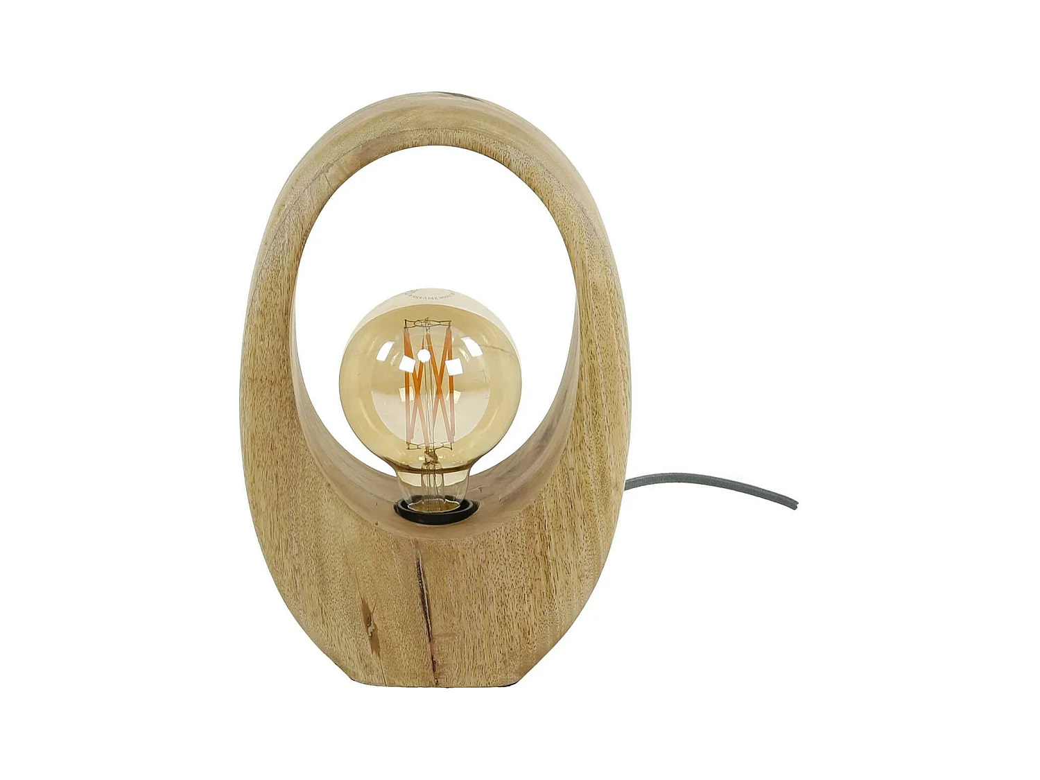 Lampe en bois de manguier forme organique H 30 cm LUCKNOW