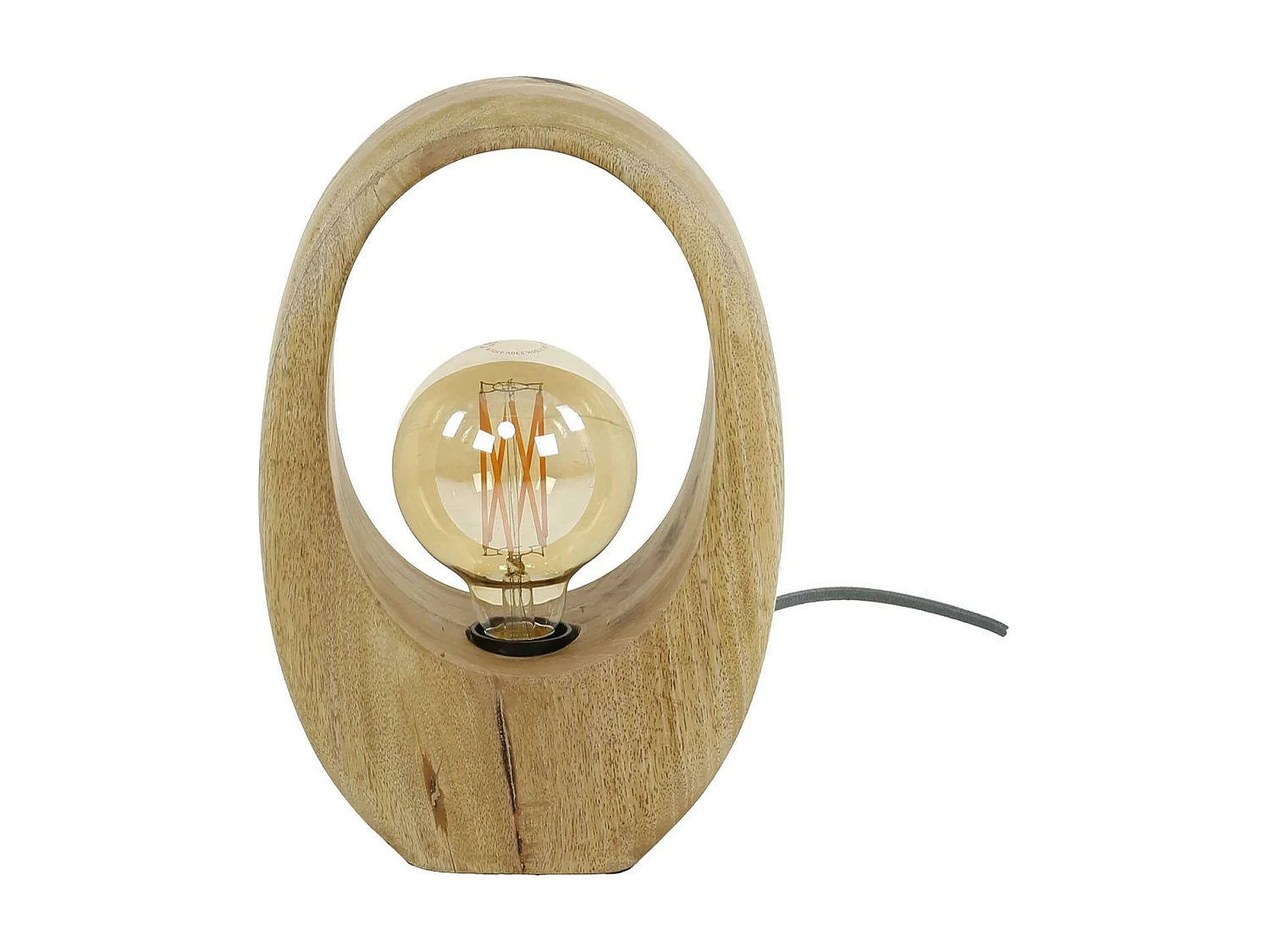 Lampe en bois de manguier forme organique H 30 cm LUCKNOW